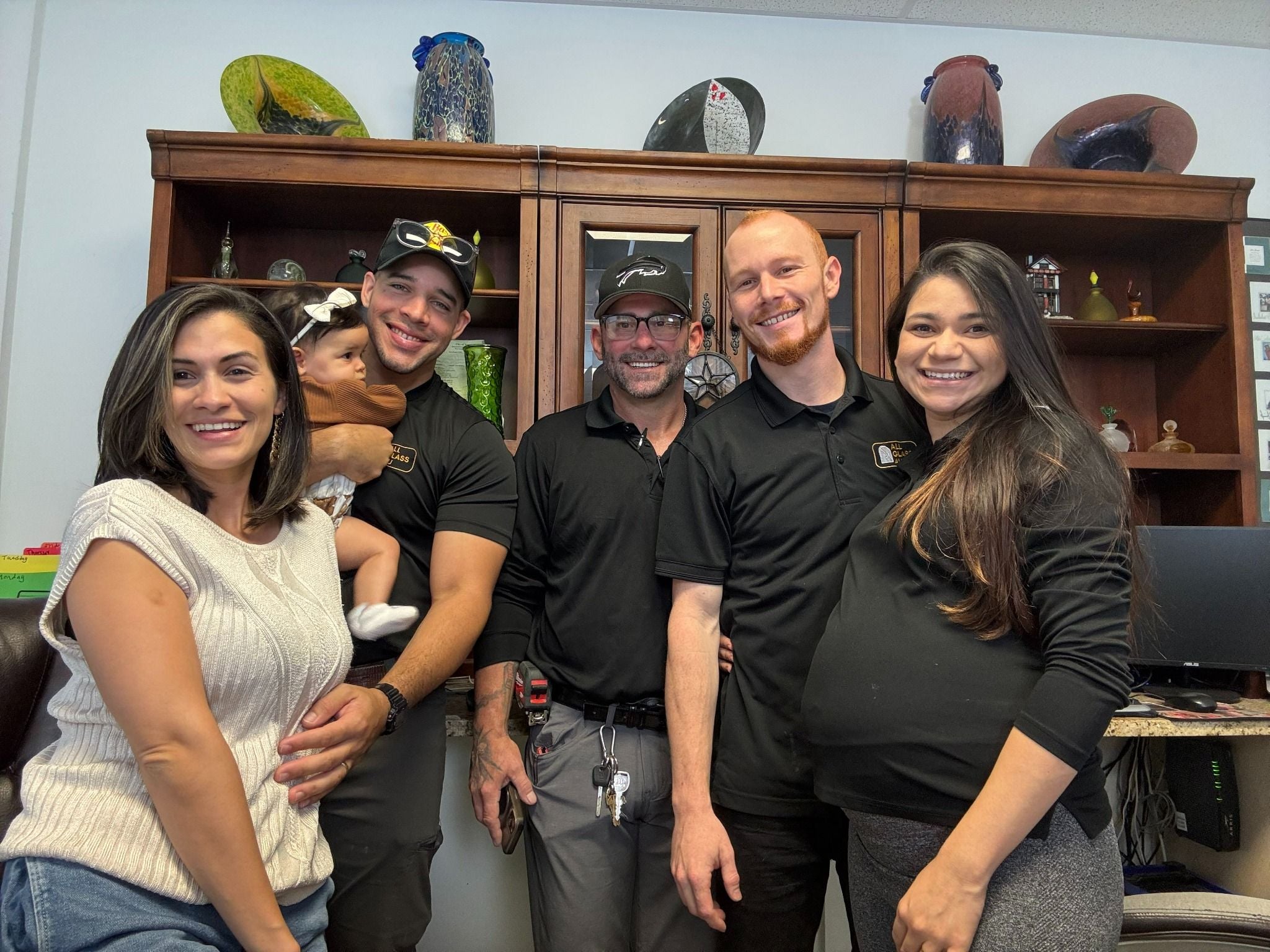The All Glass 4 U team together in the Stuart office