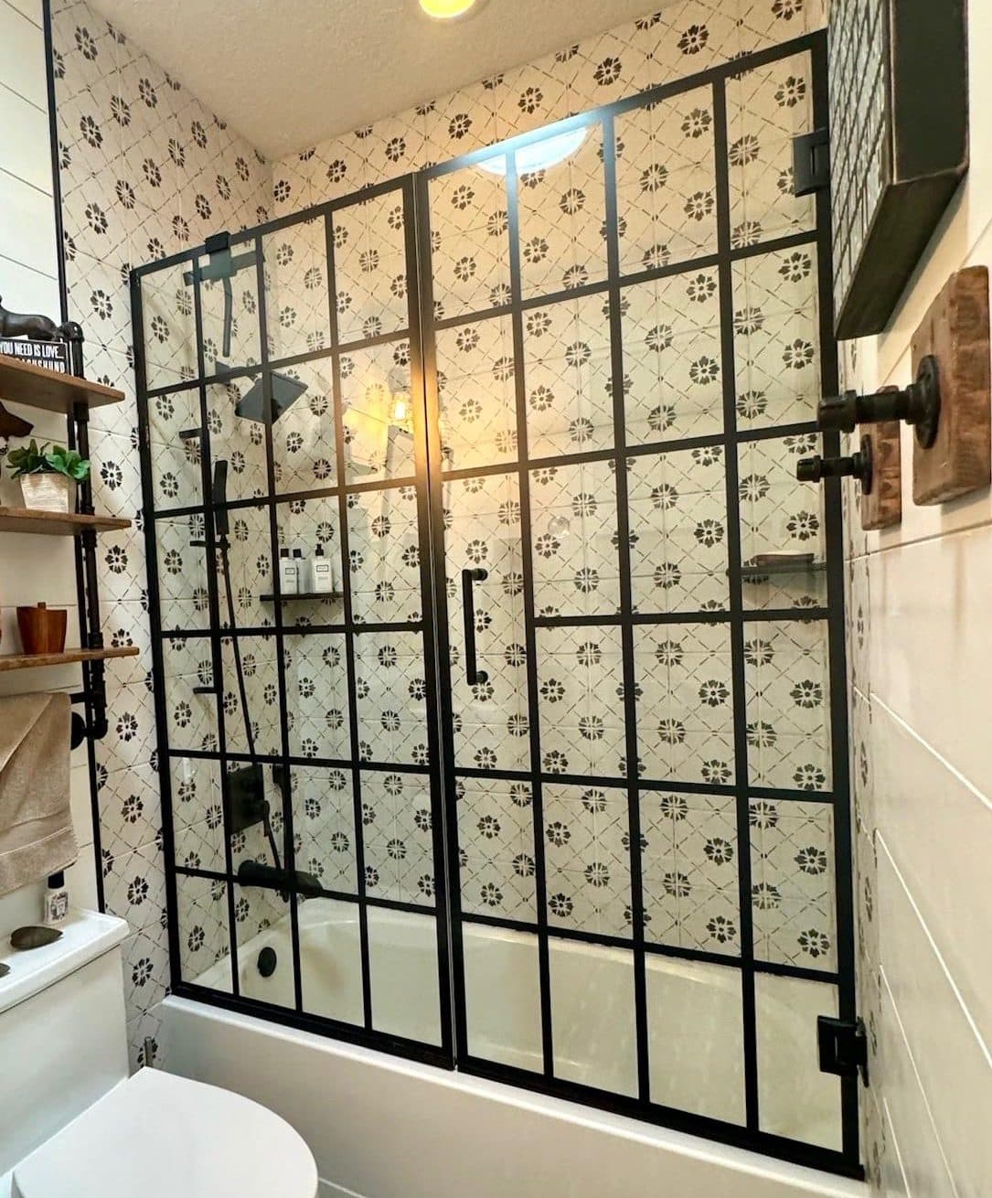 Grid Style Frameless Shower Doors