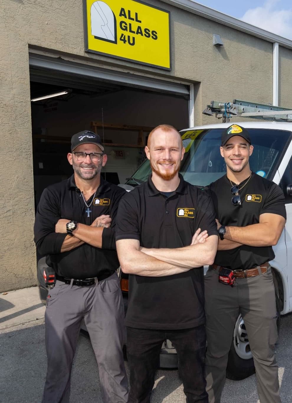 The All Glass 4 U team, family-owned and serving South Florida since 2016