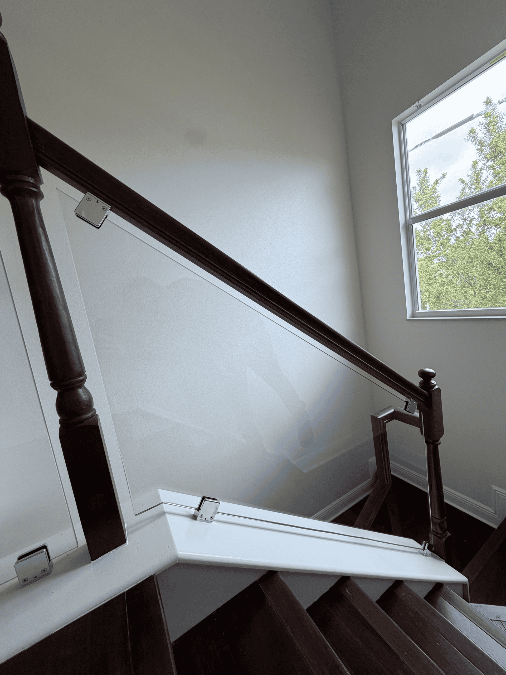 Custom glass railing installation